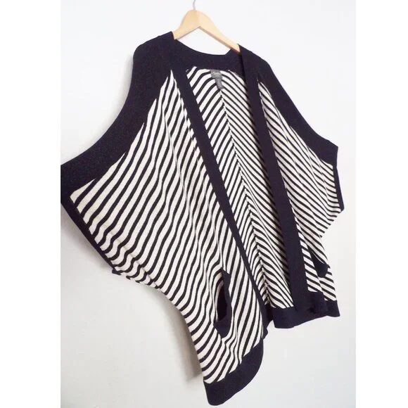 Chico's Travelers Collection Striped Cardigan Sweater Dolman Kimono Open Front L - Picture 5 of 16